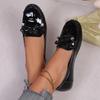 Scarpe Basse con Fiocco a Farfalla per Donna in Materiale PU con Suola in Gomma Antiscivolo
