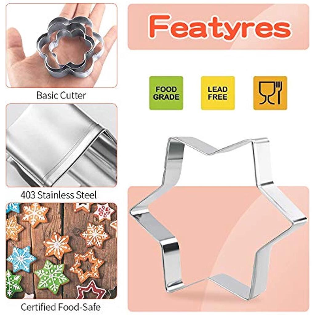 12dílné formy na sušenky, mini formy na sušenky z nerezové oceli, tvary srdce Květina Kulatá forma na sušenky ve tvaru hvězdy Tmavý sendvičový dort Dekorace pro děti