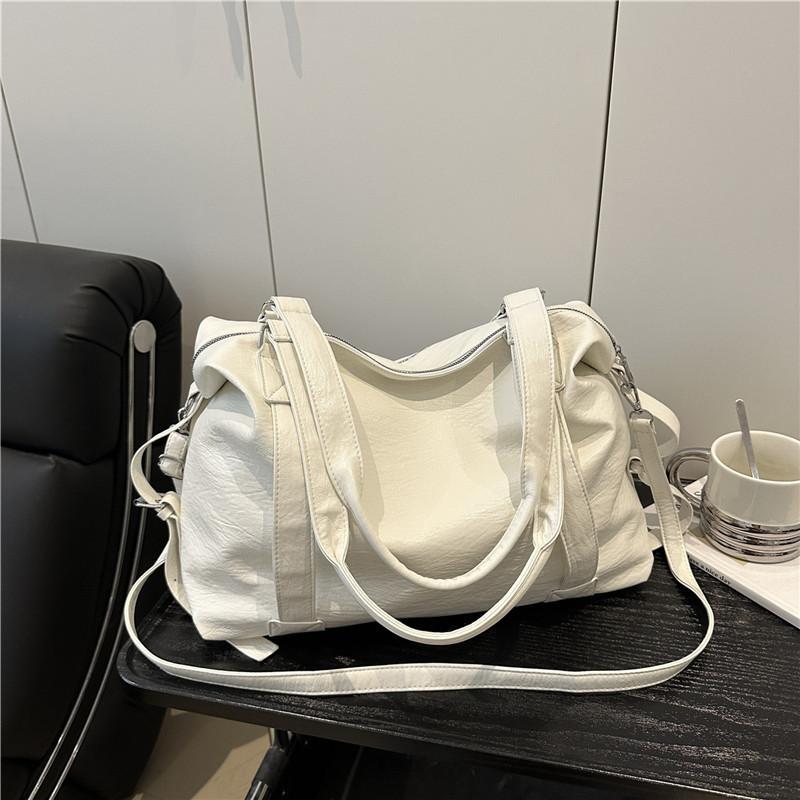 Solid Color Simple Casual Versatile Unisex Daily Large-capacity Storage Bag Going Out Handbag Shoulder Messenger Bag