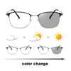 Photochromie Brille Quadratischer Legierungsrahmen Kurzsichtigkeitsbrille Outdoor UV-Schutz Dioptrie -0.5 -1.0 -1.5 -2.0 Bis -6.0