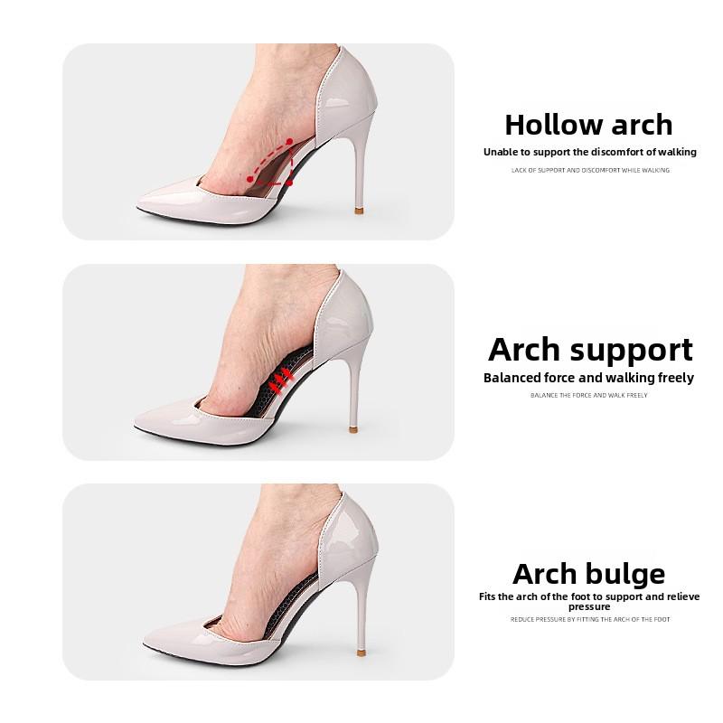 2-In-1 Arch Heel Pad Flat Arch Support Orthopedic Insole GEL Soft Self-Adhesive Anti-Slip Shock Absorption Rear Pad