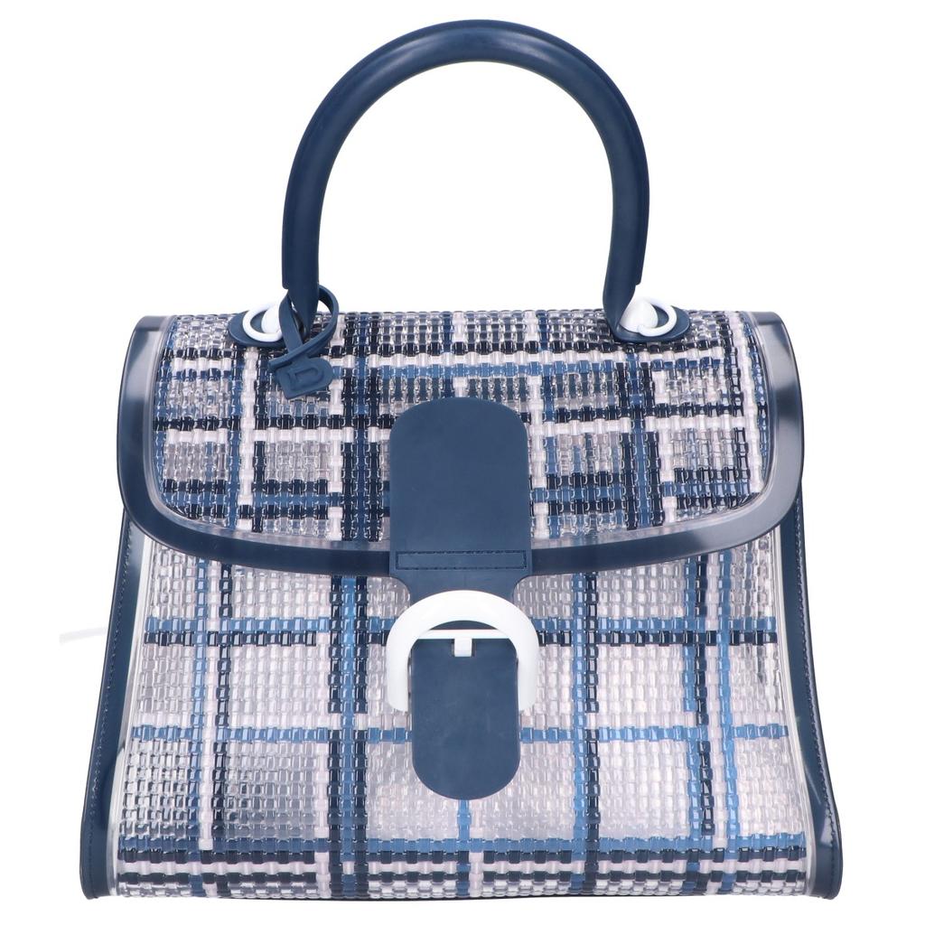 DELVAUX 21SS Limited Edition PVC x Rubber Brillon MM Dreamer 2-Way Shoulder Bag Handbag navy x clearUsed
