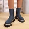 New Large-sized Martin Boots, Simple Thick-soled Round-toed One-foot Boots, Short Boots, Women's Shoes