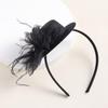 Elegante Chapéu Fascinator com Miçangas Acessórios de Cabelo Artesanais com Penas para Mulheres Cocar com Penas Arte dos Anos 1920