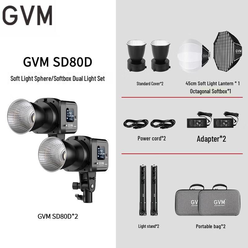 GVM SD80D RGB Bi-Color LED Video Light