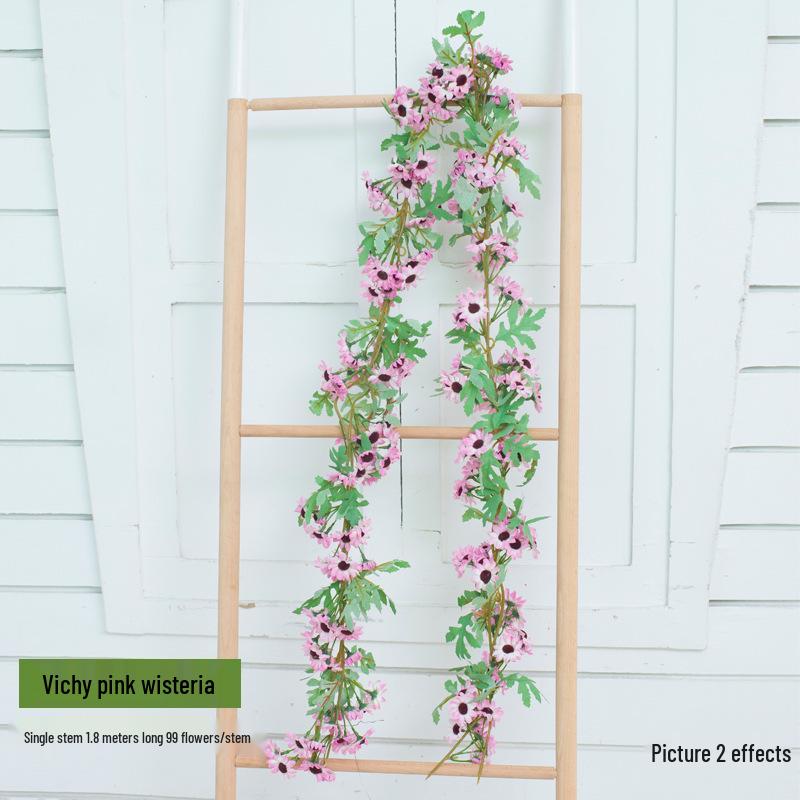Artificial Rattan Rose Vine for Ceiling & Wall Decor - Wedding & Pipe Covering