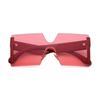 Fashion Gradient Square Rimless Sunglasses for Women Men Designer Trendy Blue Lens Oversize Sun Glasses UV  S61G