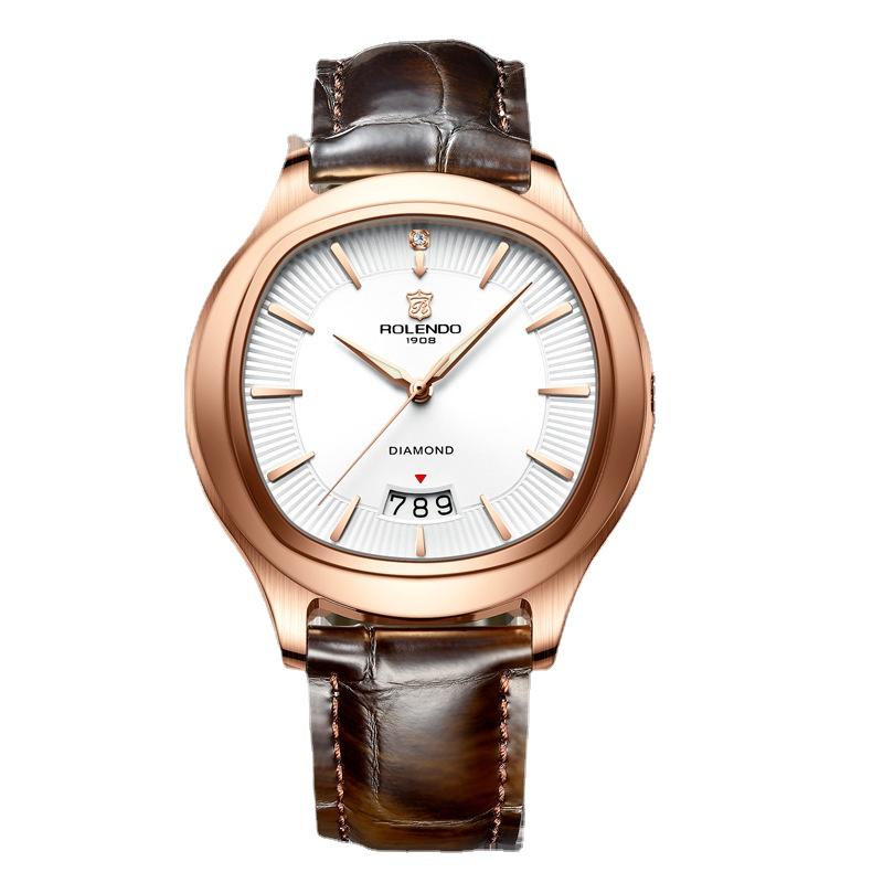 

ROLENDO новые роскошные мужские часы с коробкой, водонепроницаемые автоматические мужские часы 50 м белый