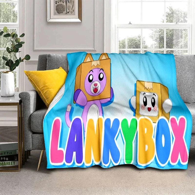 

Ковдра Happy Foxy Boxy і Rocky Lankybox, м яка ковдра для дому, спальні, ліжка, дивана, пікніка, подорожей, офісної ковдри, дитячої 75x90cm