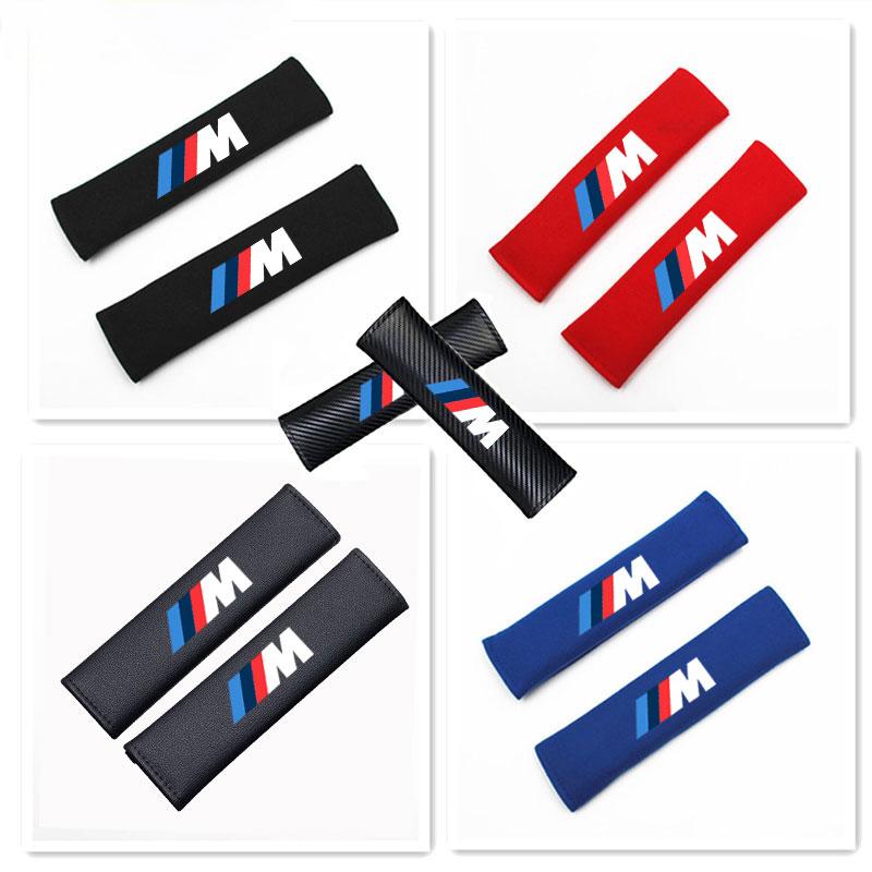 Car Seat Belt Covers Safety Pad Cushion Protector For BMW M Power X1 e84 X3 f25 X5 e53 x6 e71 ix3 i3 320i 330d M4 1 3 5 Series RW7