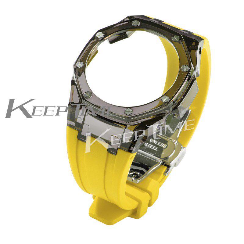 For Casioak G-Shock GA-2100 GM-2100 GMA-S2100 GA2100 Mod Kit Transparent PC Case Rubber Strap Watchband Replacement Accessories