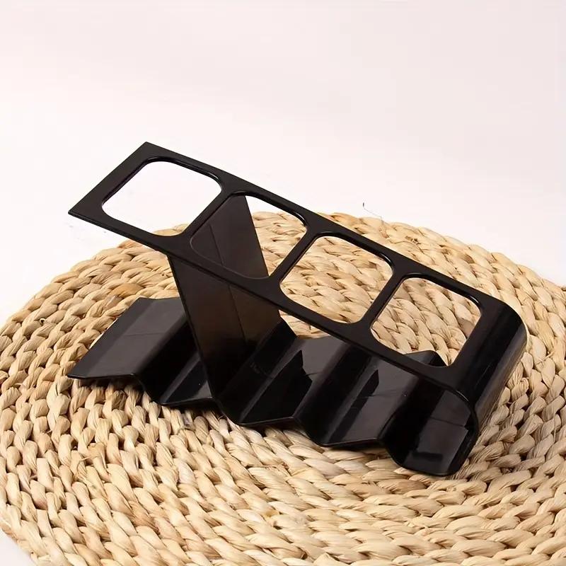 

4-Remote Holder - Black Plastic Desk Organizer for TV Stand/Office, Space-Saving Storage Rack чёрный