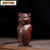 Antique Purple Clay Tea Pet Ornaments Boutique Can Raise Tiger Figure Decoration Desktop Lucky Decor Handmade Teaset Accessories