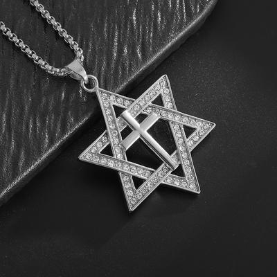 Accessoires de mode Accessoires Collier pendentif hexagramme diamant Chaîne clavicule tendance