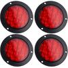 LIGBT 4Pcs 4 Inch Red Led Round Trailer Tail Lights 16 LED 4" Led Trailer Stop Brake Turn Tail Lights Waterproof Led Trailer Light For Truck Boat RV