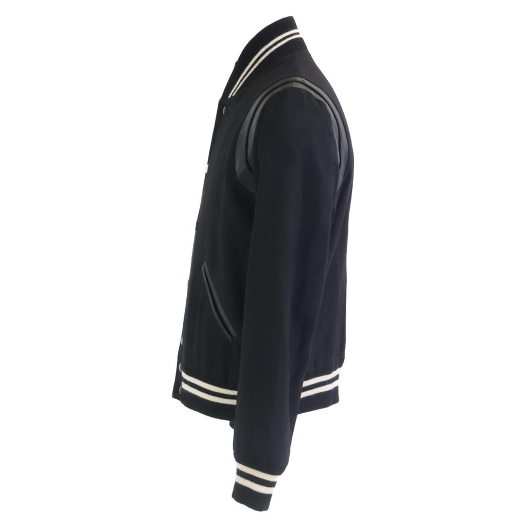 SAINT LAURENT PARIS [Excellent Condition/Domestically Authorized] 354718 Eddie Teddy with Leather Details Jacket 48 blackUsed