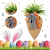 17in Carrot Easter Wreath with Black and White Burlap Bow Easter Rope Carrot Door/ Wall Decor Home Party Decorations for Spring