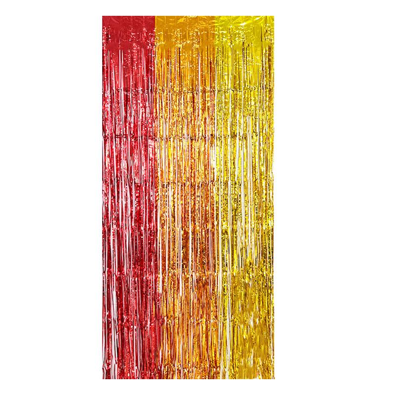 Color-Block Tinsel Curtain 1x2m - Festive Background for Christmas, Halloween, and Birthdays