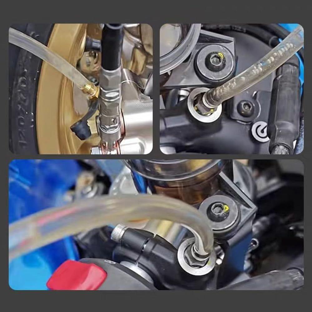 Universeller Bremsenentlüftungsschlauch mit Metallklemmen Einweg-Rückschlagventil Entlüftungswerkzeug für Auto/Motorrad