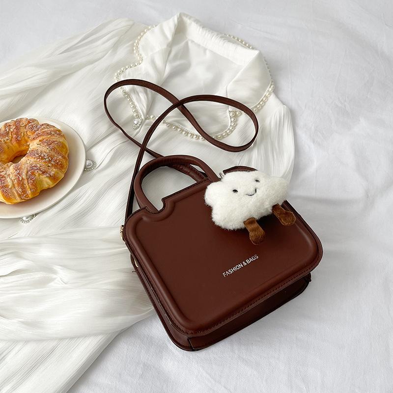 

Retro portable biscuit bag small bag women s spring and summer new trendy fashion one shoulder crossbody small square bag коричневый