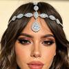 Sexy Water Drop Headgear Bohemian Fashion Shiny Rhinestone Forehead Chain Bohemian Bride Hair Chain Women