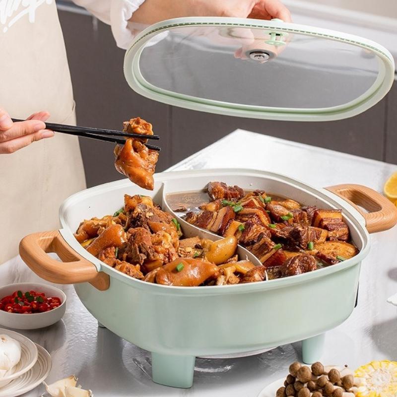 220V Household Two-Flavor Hot Pot Hot Pot Electric Chafing Dish Multi-Functional Cooking Pot