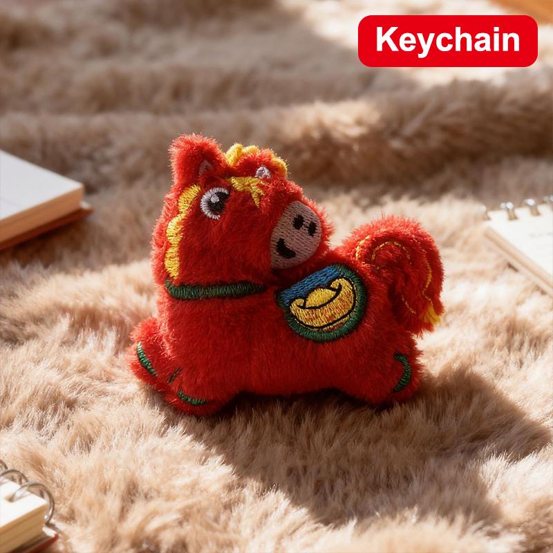 New 2026 Horse Year Cartoon Mascot Pony Knitted Bucket Bag For Women Fashion Large Capacity Portable Handbag New Year Gift