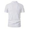Men's Retro Shirt Short Sleeve Linen Lightweight Breathable Solid Color Fashion Pirate V Neck Stylish Shirs
