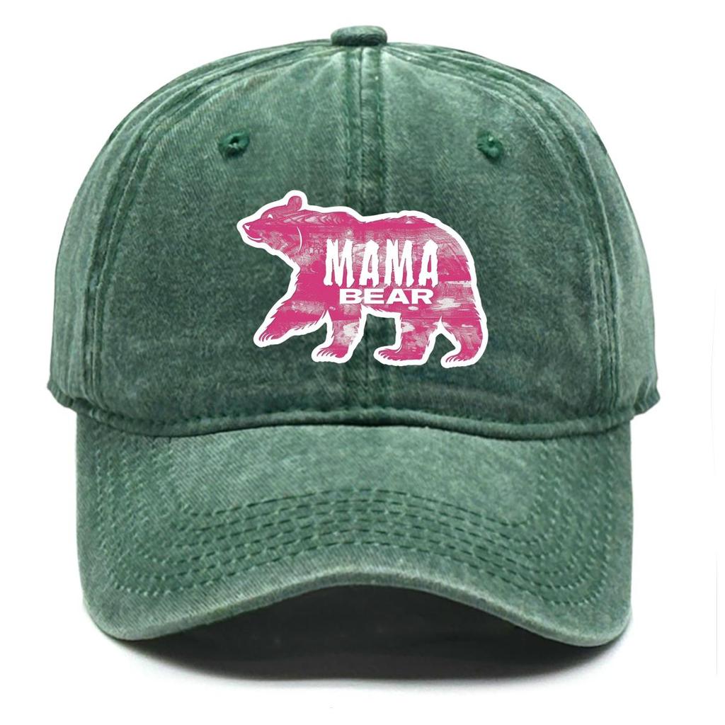 MAMA BEAR" Print Adjustable Sun Hat, Mother's Day Sports Hat Non-Stretch Fabric Sunshade Breathable Stylish Snapback Baseball Cap