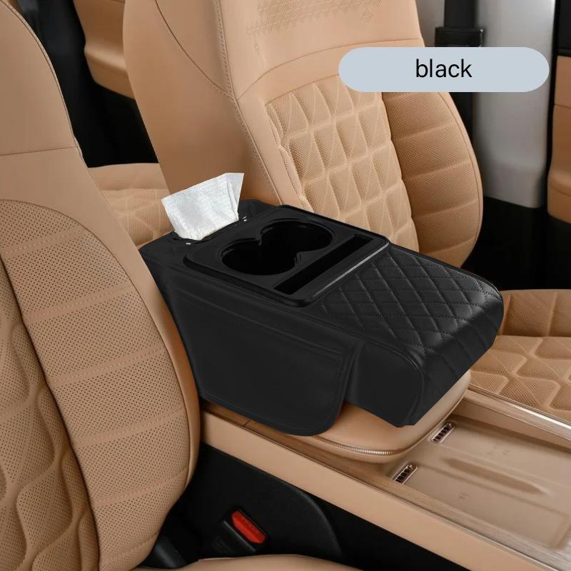 Auto Center Console Armrest Cushion With 2 Cup Holder Armrest Heightening Pad Auto Amrest Pillow Cover Pad for All Seasons