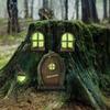 Resin Luminous Door and Window Hangers Set, Outdoor Garden Fairy Fairy Door Tree Hanging, Micro-landscape Wall Hanging Decoration