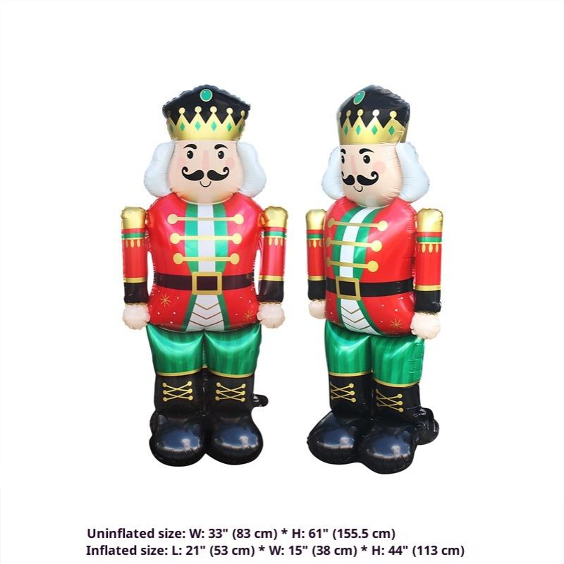 1Pcs Santa Claus Snowman Navidad Large Standing Balloon Year Gingerbread Man Standing Christmas Foil Balloons Party Supplies