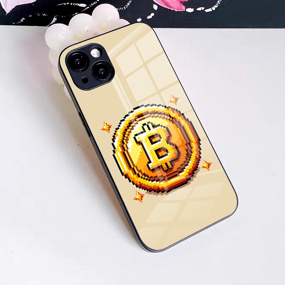 

Bitcoin Cryptocurrency Btc Phone Case For IPhone 17 Pro Max 16 15 14 Pro Max 13 11 X Xs Xr 8 7Plus Glass Cover iPhone 12