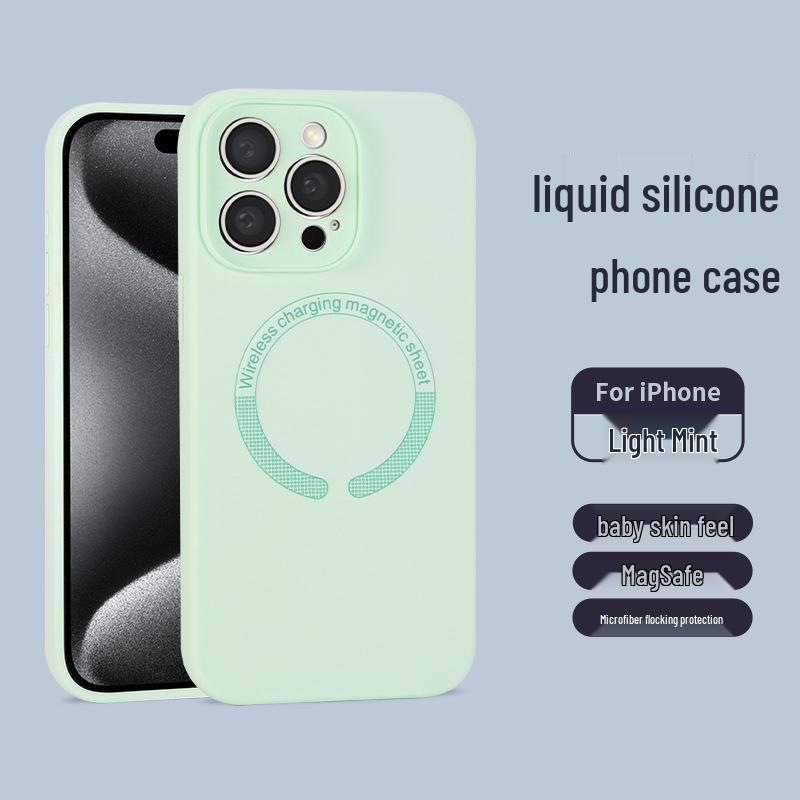 

Противоударный чехол из жидкого силикона MagSafe с защитой объектива для 16 Pro Max 12 Pro