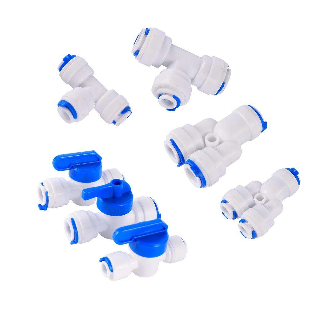 OD 1/4" 3/8" Pipe Slip Lock Quick Connector Water Purify Joint Garden Irrigation Straight Elbow Tee Valve Pipe Coupling Fittings