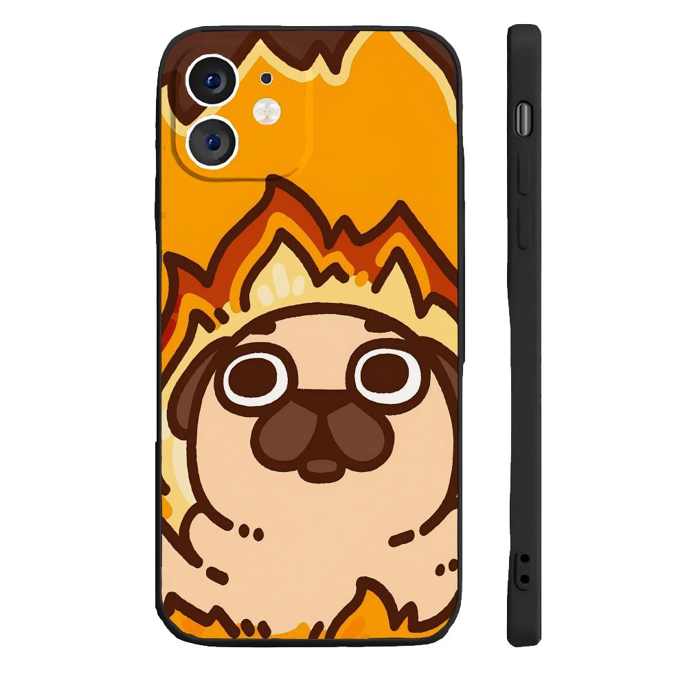 P-Puglie Dog Pug Phone Case Silicone Soft For IPhone 16 15 14 13 12 11 Plus Pro Max Plus