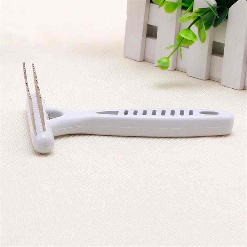 Pet Dog Rake Comb Double Row Pins Hair Fur Shedding Remove Cat Dog Rake Brush Comb Pet Grooming Tool