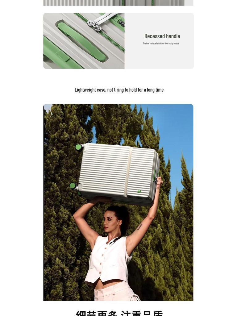 2025 Durable 26-Inch Front-Opening Travel Suitcase with Combination Lock for Men and Women