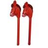 Giocattolo gonfiabile a forma di testa di cavallo in PVC con bastone per bambini, durevole, leggero, materiale morbido, sicuro per giocare all'interno e all'esterno, adatto per l'intrattenimento dei bambini