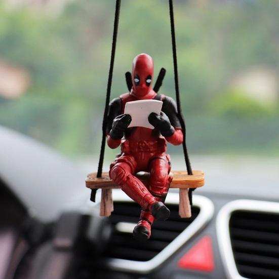 Anime Car Mirror Hanging Pendant Deadpool Ornaments Auto Functional Rear View Mirror Charm for Car Interior Decor Christmas Gift