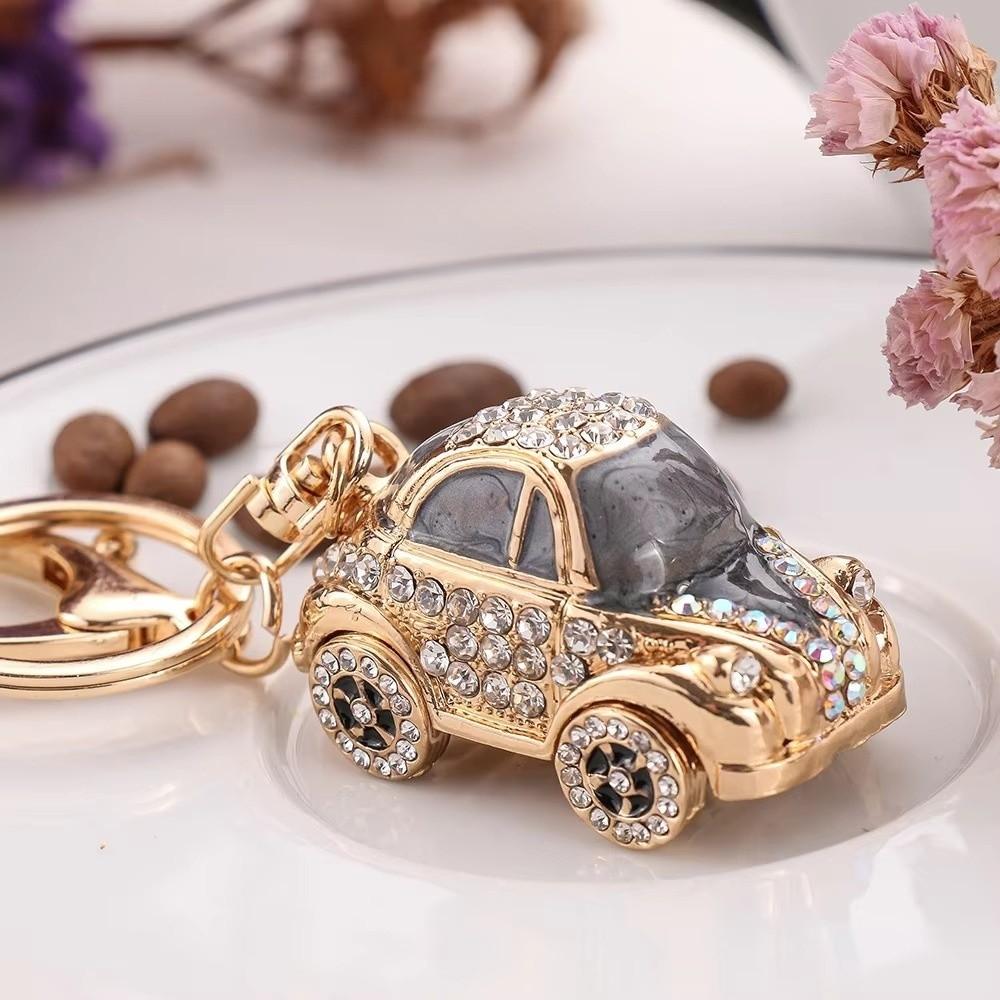 Crystal Charm Crystal Car Key Chain Mini Metal Keychain Creative Handbag Decoration Pendant  Gifts