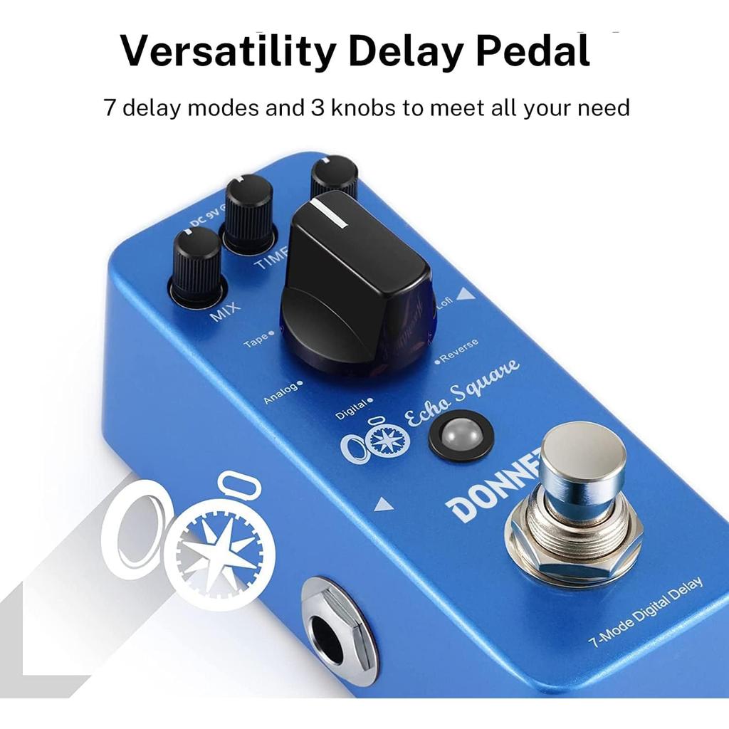 Donner Echo Square Effect Pedal Delay with 7 Modes