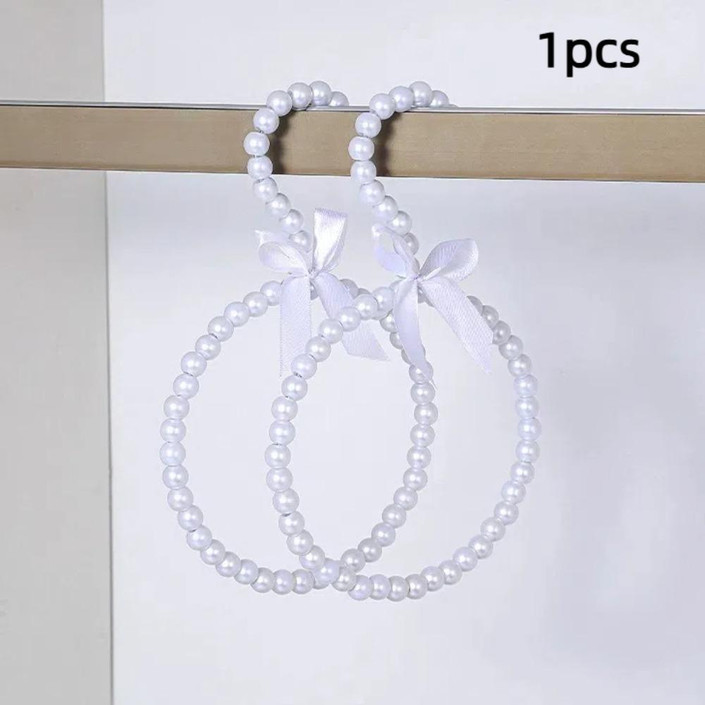 Imitation Pearl Dress Hanger Space Saving Bag Belts Rack Decorative Scarf Ring Hanger  Home