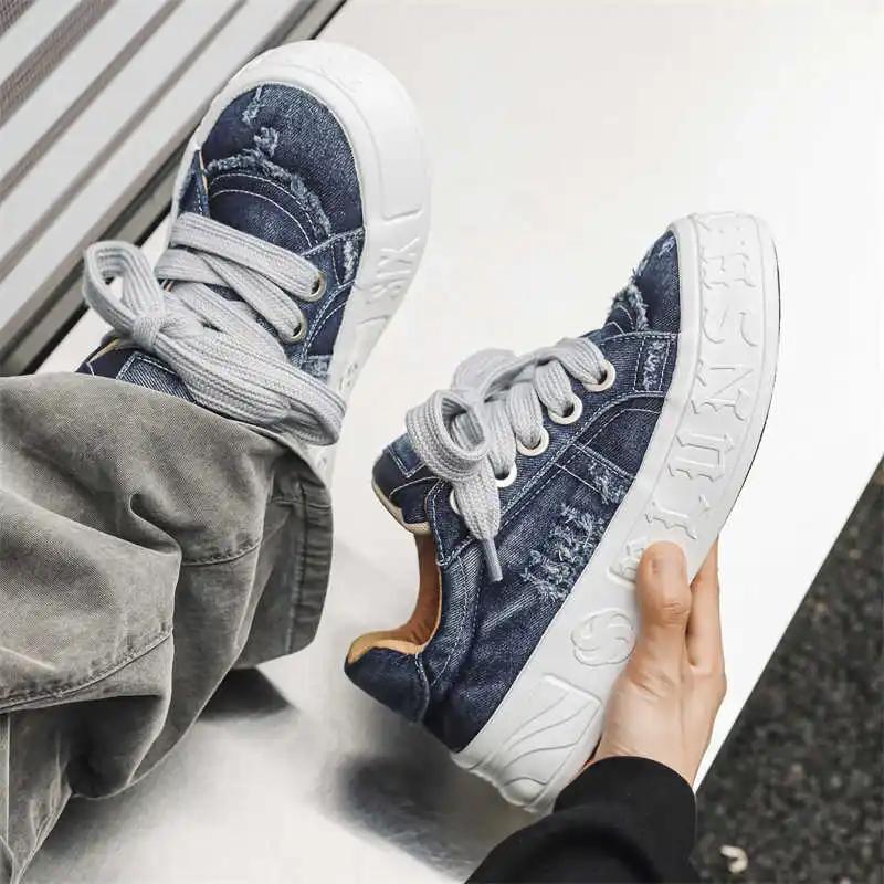 Fashion Demi-season Flat-heeled Trendy Sneakers Woven Loafers Man Shoes Men Blue Sports Cute Cuddly Tenise Badkets Tenis