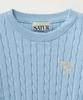 Seteo (W) Cable Crew Neck Half Knit Sky Blue