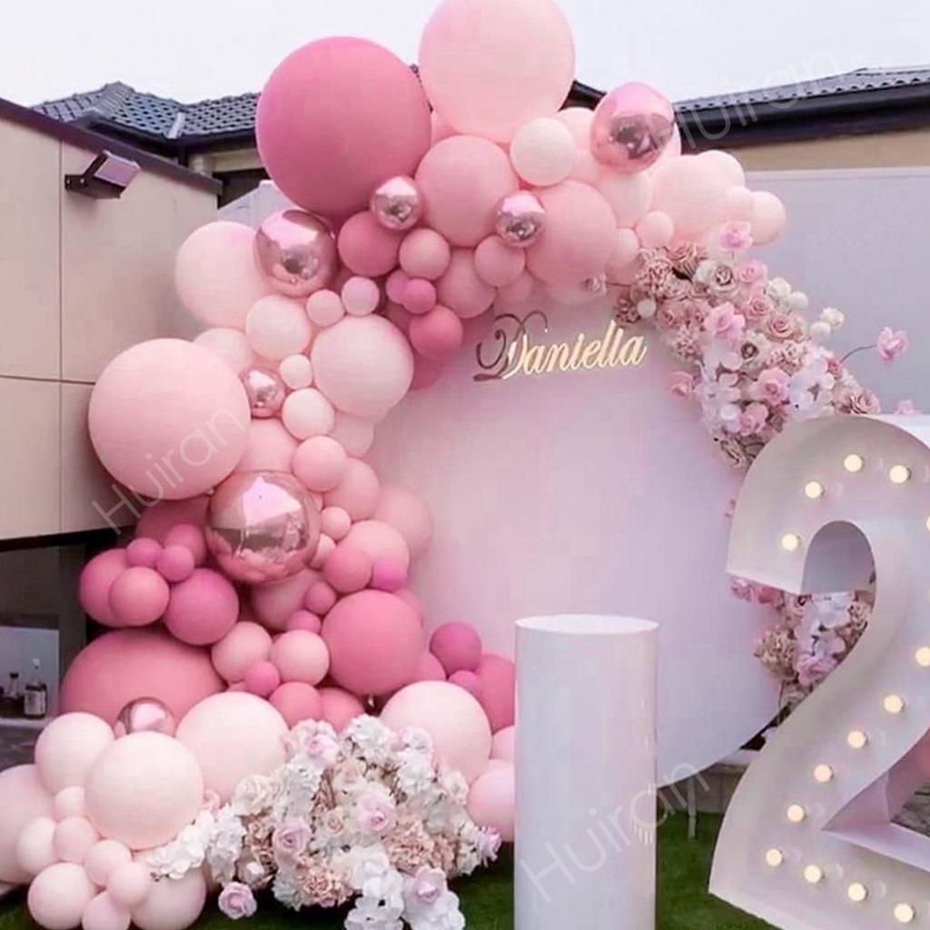 Pink Balloon Garland Arch Kit Happy Birthday Party Decor Kids Baby Shower Girl Globo Wedding Birthday Ballons Party Supplies