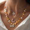 Natural Stone Crystal Beaded Moon Sun Star Multi-layer Necklace Ethnic Style Niche Item Decoration