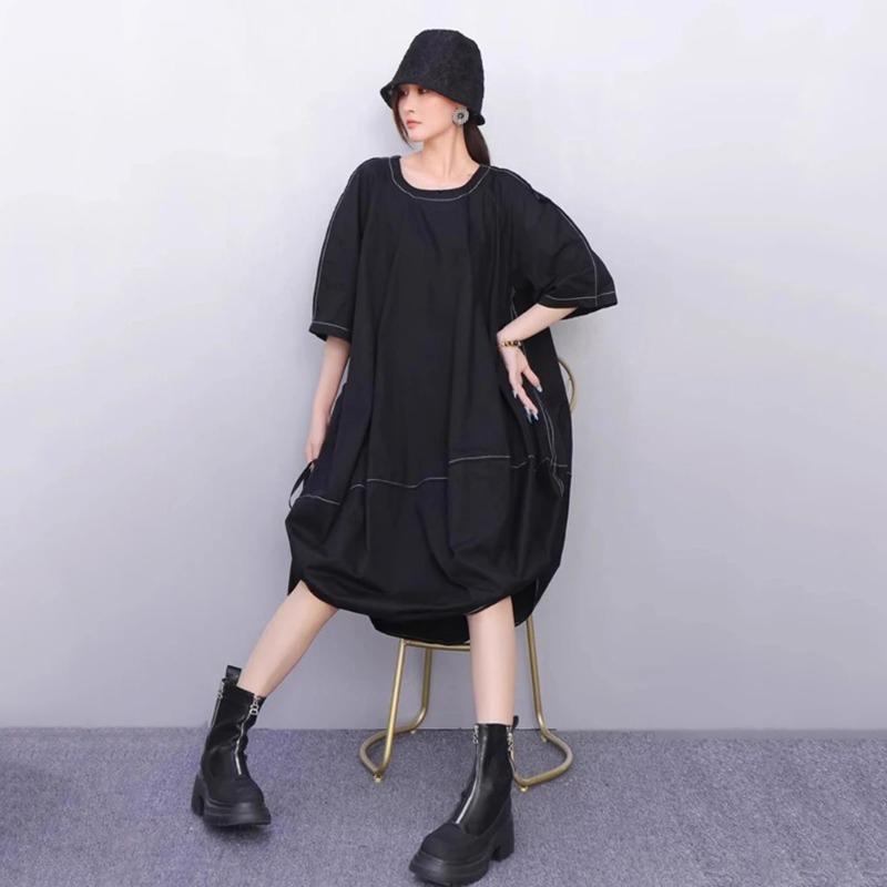 XITAO Asymmetrical O-neck Pullover Dress ZMY1391