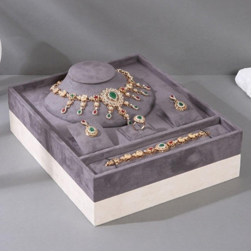 High-end Jewelry Tray with Partitioned Texture Jewelry Set Display Stand  Dresser