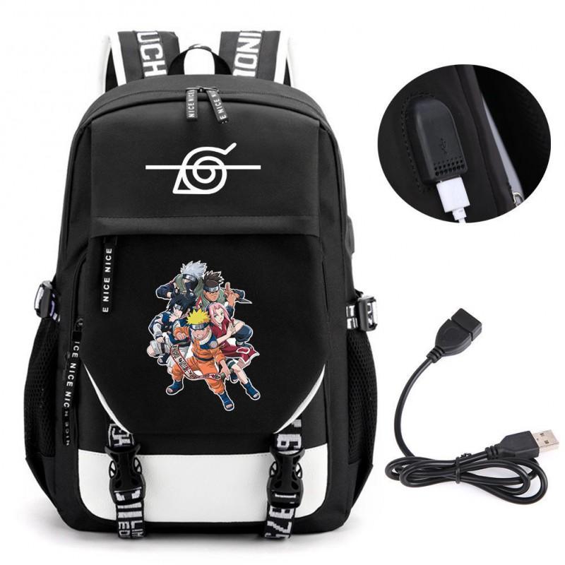 Großes Fassungsvermögen Anime Naruto Inspiriertes Rucksack für Teenager Schüler Tägliche Nutzung Laptop Reisetasche Urbaner Stil